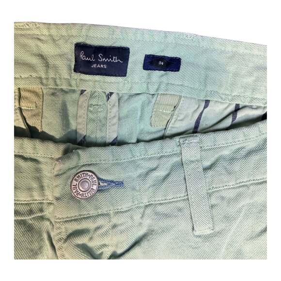 Paul Smith Jeans Men's Slim Fit Chino Pants Mint Green Size 34 - Picture 2 of 3
